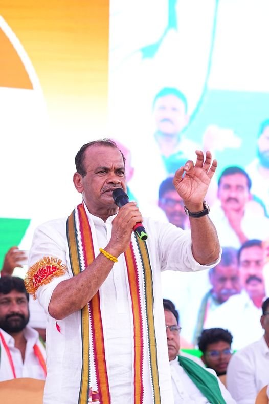 Minister Komatireddy Venkat Reddy who participated in Cheryala Lakshmi Narasimha Swamy Brahmotsavam