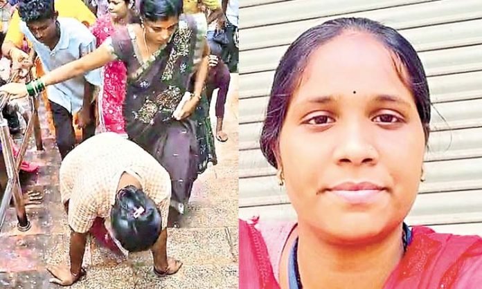 A young woman who climbed the steps of Tirumala on her knees to win Pawan