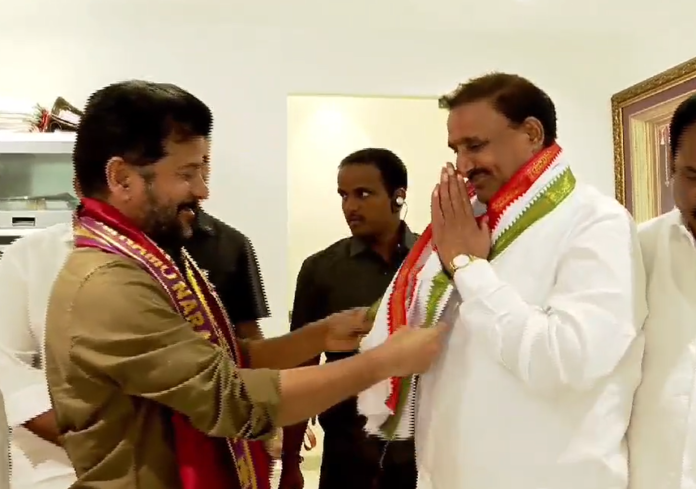 Srilingampally BRS MLA Arikapudi Gandhi joined the Congress