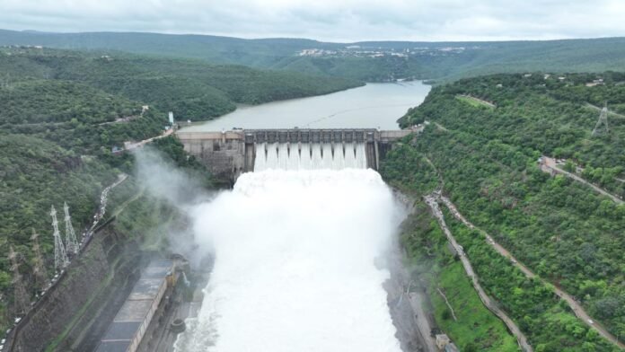 10 gates opened in Srisailam