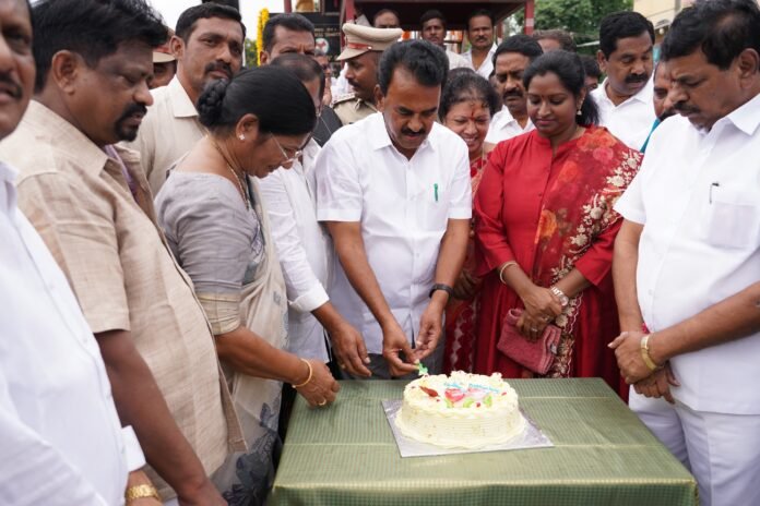 The minister who laid the foundation stone for the temple development works