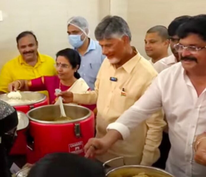 CM Chandrababu's couple opened the canteen.