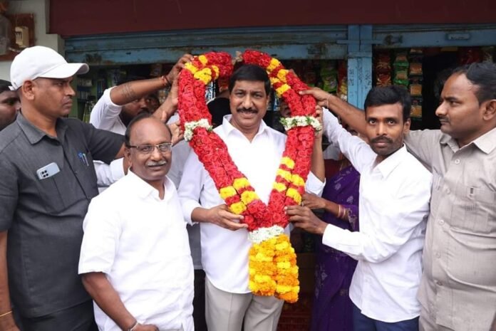 BC Janardhan Reddy, Minister of Roads and Buildings distributed the pensions...