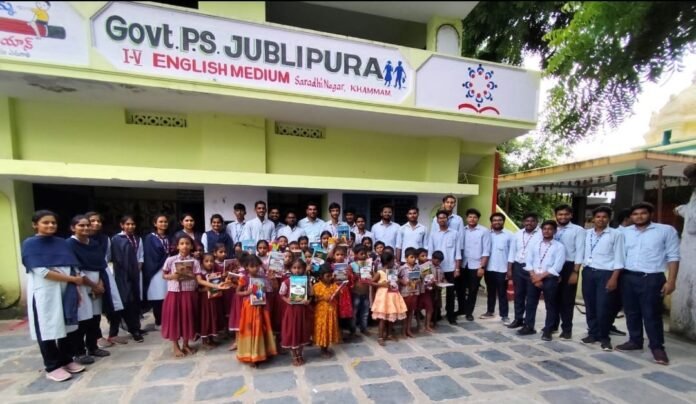 Distribution of books to flood affected students under the auspices of SBIT