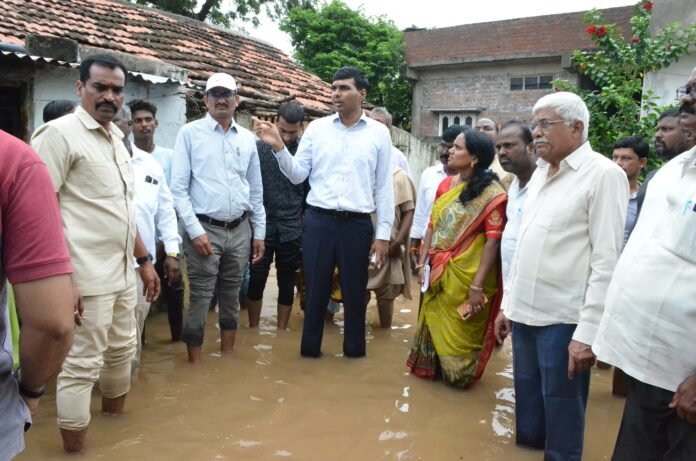 District Collector M. Manu Chaudhary, CP Dr. Anuradha inspected affected areas.