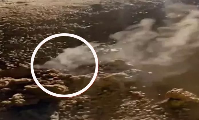 Smoke rises from the ground in Jubilee Hills