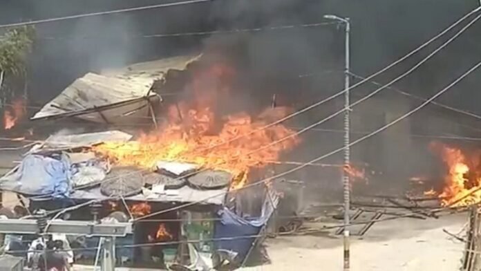 Fire accident in vegetable shop