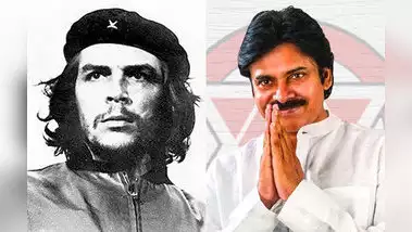 Guardian of orthodoxy from Cheguvera... Pawan's transformation is like this... Guardian of orthodoxy from Cheguvera... Pawan's transformation is like this...