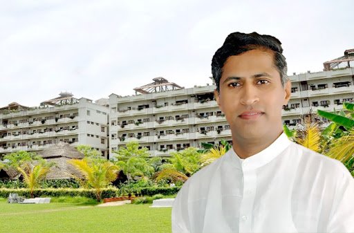 Mantena Satyanarayana Raju Ashram submerged in water