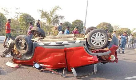 Road accident in ORR...driver died