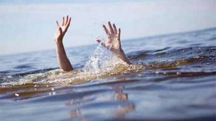 A young man lost in the sea A young man lost in the sea