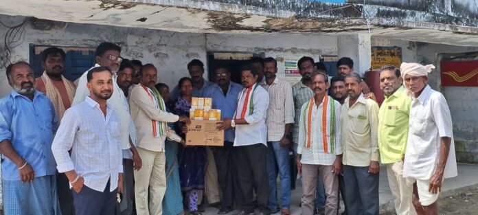 Mende Rajaiah who presented street lights& electrical supplies to Kakarlapalli GP