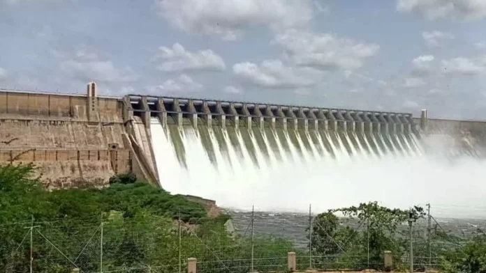 Release of flood water from Sagar