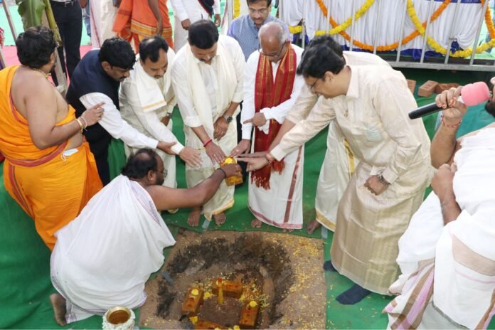 Bhoomi Pooja for bio gas plant in Tirumala