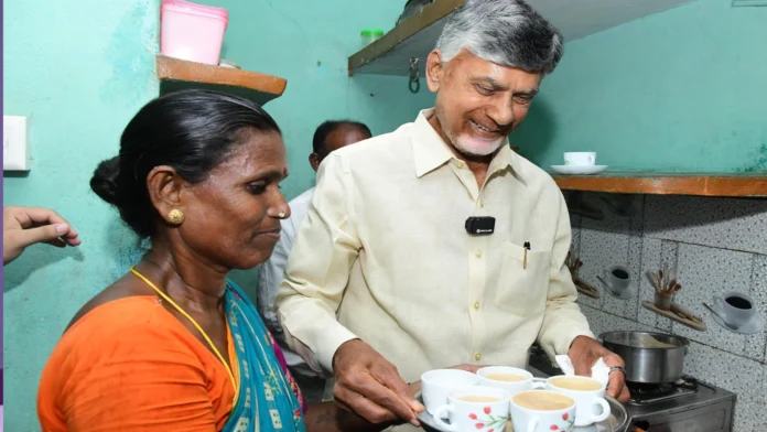 Deepam scheme started... Chandrababu made tea