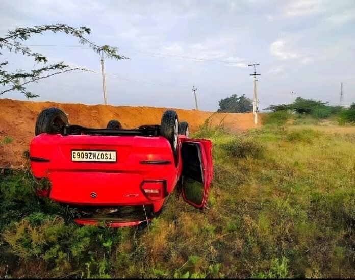 The car overturned...one suffered minor injuries