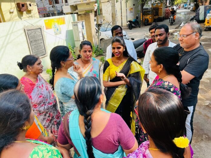 Corporator Dr.Samala Hema inspected CC road works