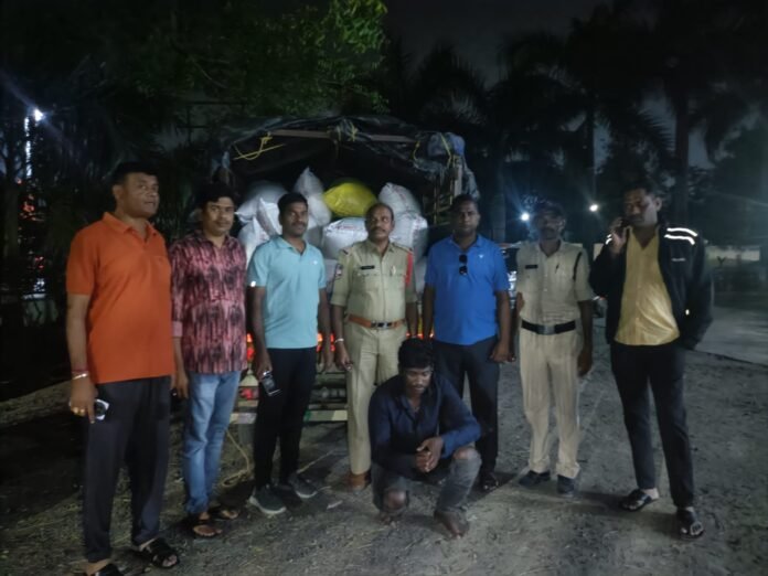 25 quintals of PDS rice were seized by the Pedpadalli task force police. 25 quintals of PDS rice were seized by the Pedpadalli task force police.