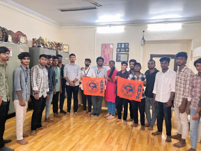 Rudrangi Nikhil as President of ABVP SVT College Rudrangi Nikhil as President of ABVP SVT College