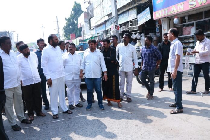 The MLA inspected the development works in the town The MLA inspected the development works in the town