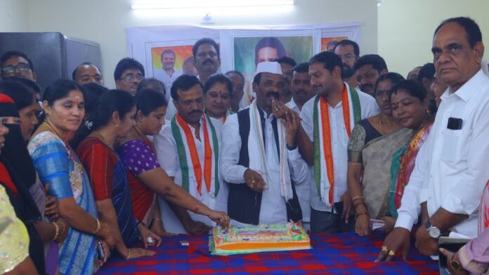 Sonia Gandhi's birthday celebrations in Khammam MP camp office Sonia Gandhi's birthday celebrations in Khammam MP camp office