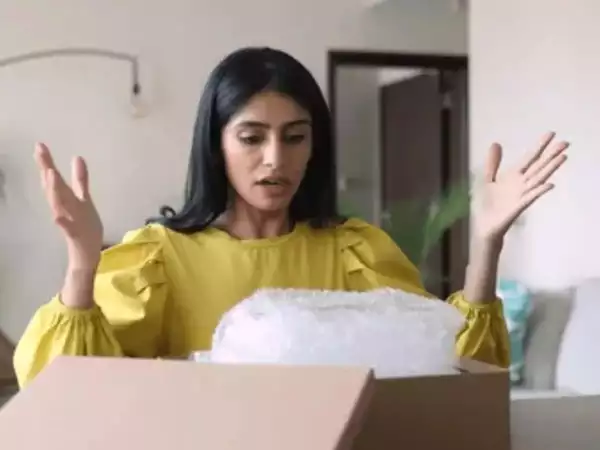 Dead body in parcel-woman in shock Dead body in parcel-woman in shock