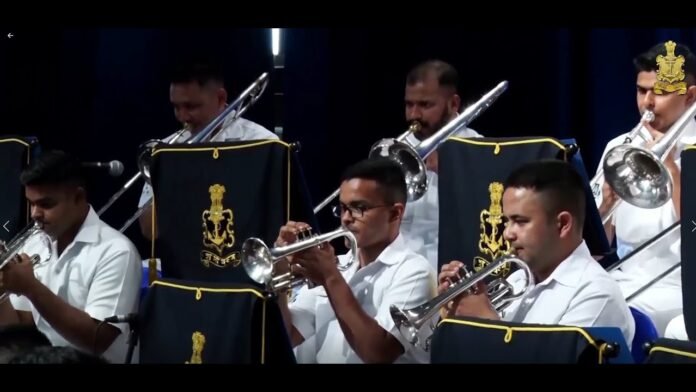 Navy band music entertained Navy band music entertained