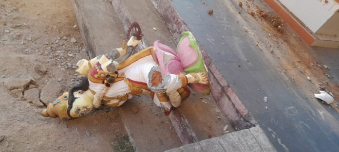 Saraswati idol destroyed in Narlapur school
