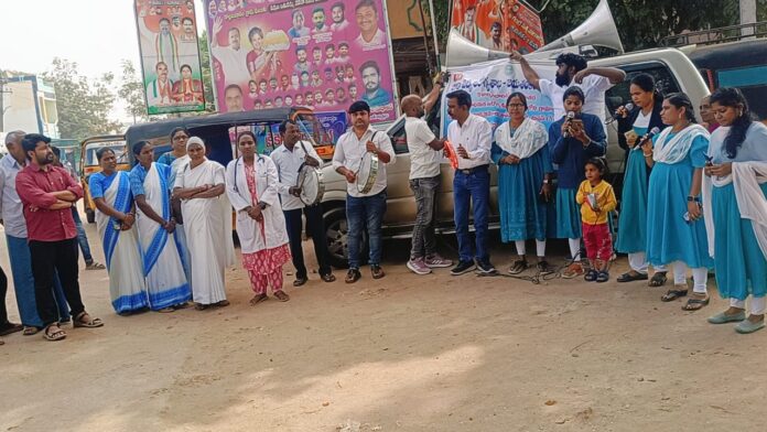Awareness of medicine with art forms for rural people.