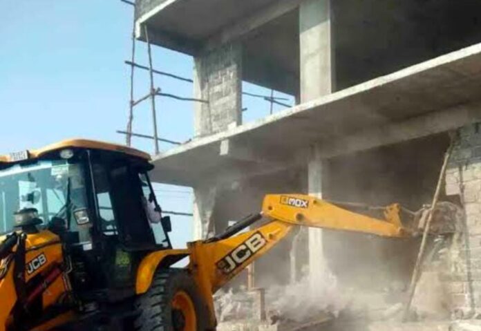 Demolition of illegal buildings in Mandakrishna Madiga