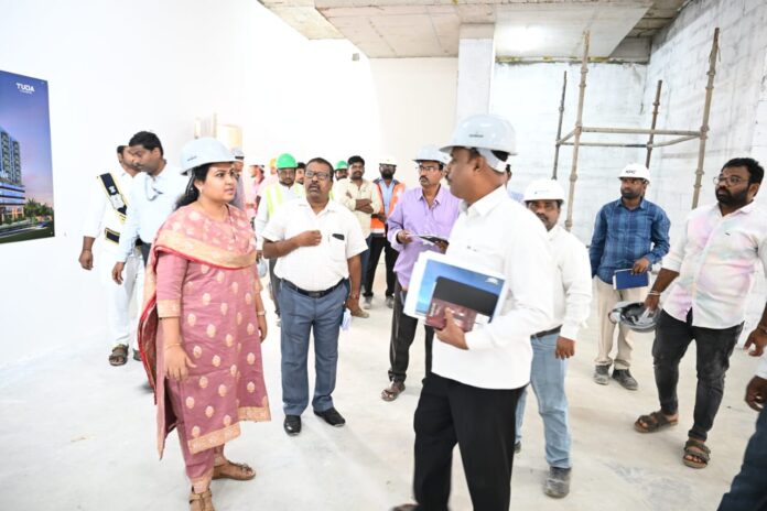 Vice President N Maurya inspected the construction work of Tuda Towers.
