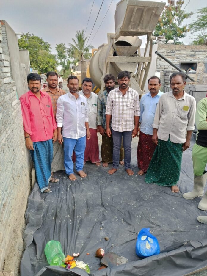 TDP leader Shankar Reddy performed Bhumi Pooja for CC road...