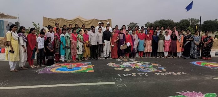Rangoli are reflections of Indian women's handicrafts--District SP Rangoli are reflections of Indian women's handicrafts--District SP