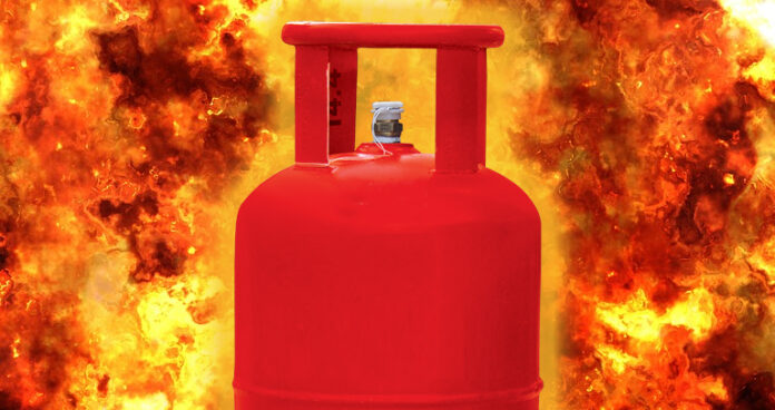 Fire hazard due to explosion of gas cylinder