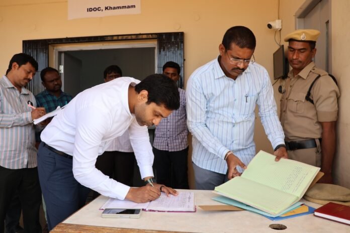 The district collector inspected the EVM godown
