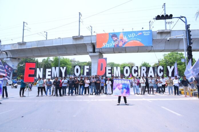 Protests by Congress leaders across the country