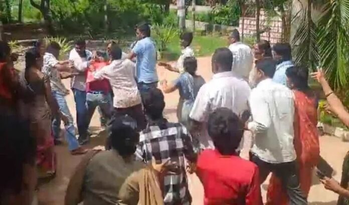 Love marriage leads to tension Police station turns into a battlefield