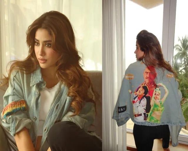 Janhvi Kapoor in a special shirt titled 'Jagadeka Veerudu Athiloka Sundari