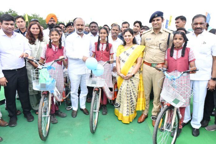 'Bicycle distribution' a huge success at Karimnagar Ambedkar Stadium
