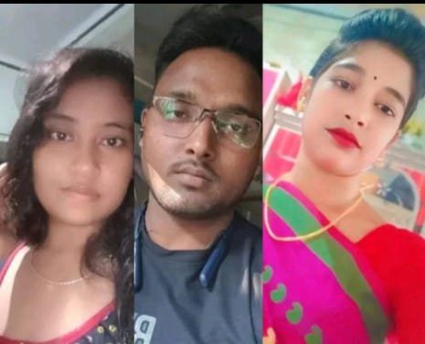 Bridesmaids jump with the same lover