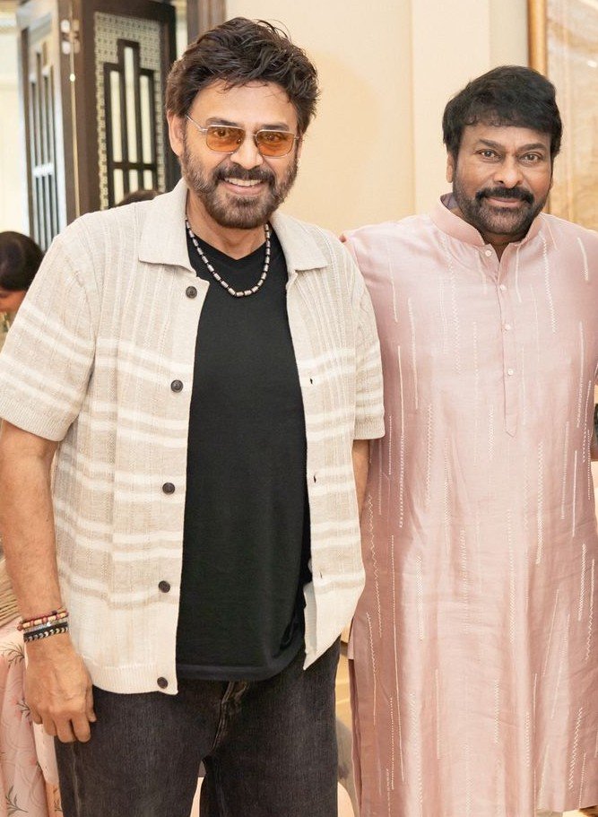 Victory Venkatesh joins Megastar Chiranjeevi's 'Mana Shankaravara Prasad Garu' shooting