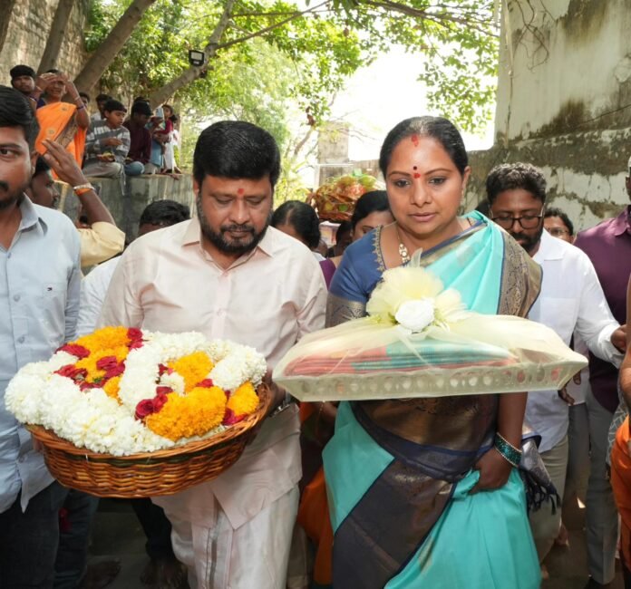 Kavitha and her husband participated in the celestial wedding ceremony of Lord Rama and Goddess Sita.