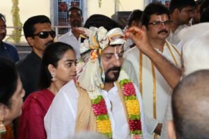 Grand Celebration of the Divine Wedding of Sri Sita and RamaCM Ennumula Revanth Reddy Participates with His Spouse, Offering Silk Garments and Sacred Rice