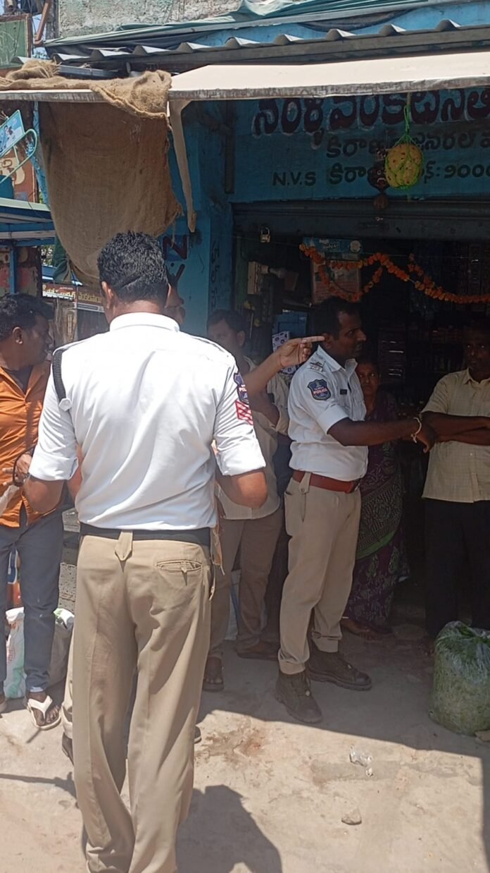 SI Anji Reddy Imposes 'Red Line' on Shops in Kodad