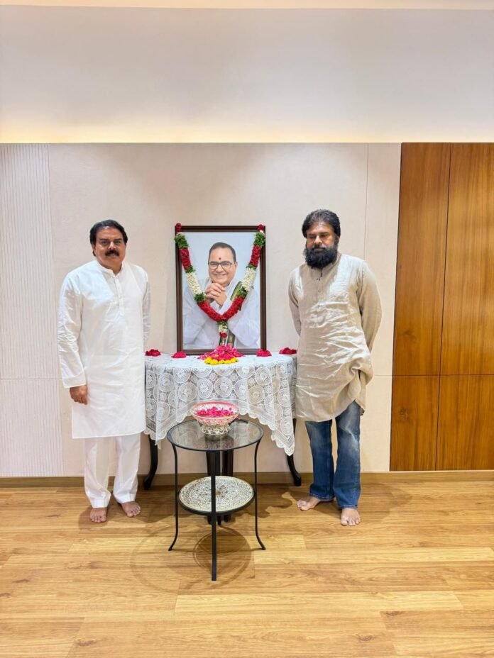 Pawan Kalyan pays tribute to Nadendla Bhaskara Rao.