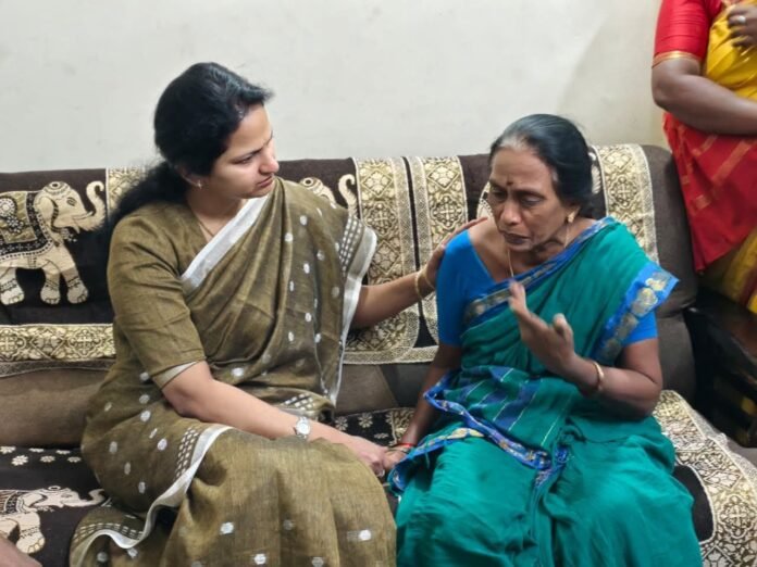 Vangaveti Asha Kiran consoles Saikrishna's family. Vangaveti Asha Kiran consoles Saikrishna's family.
