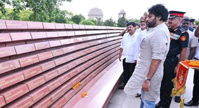 Pawan Kalyan visits the National War Memorial.