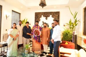 Ramachandra Rao meets Chiranjeevi.