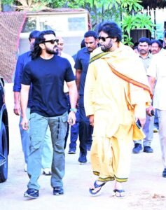 Ram Charan met Pawan Kalyan at the Jana Sena central office.