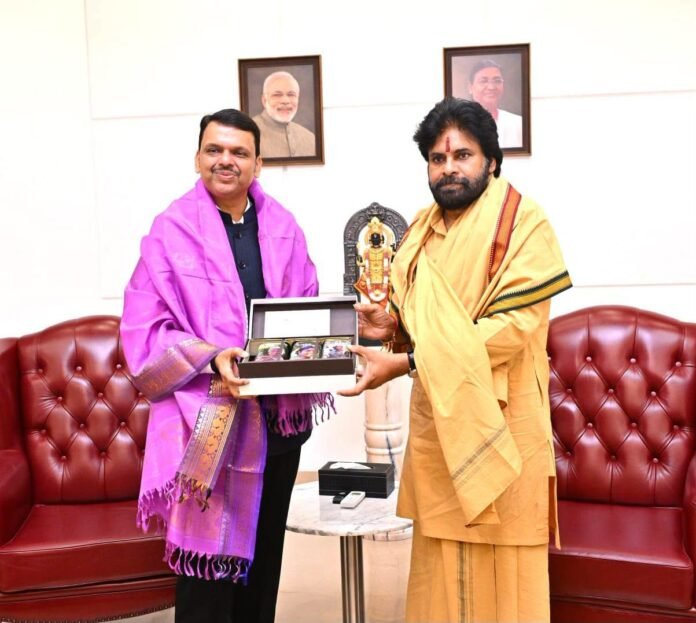 Pawan Kalyan meets Maharashtra CM Devendra Fadnavis.